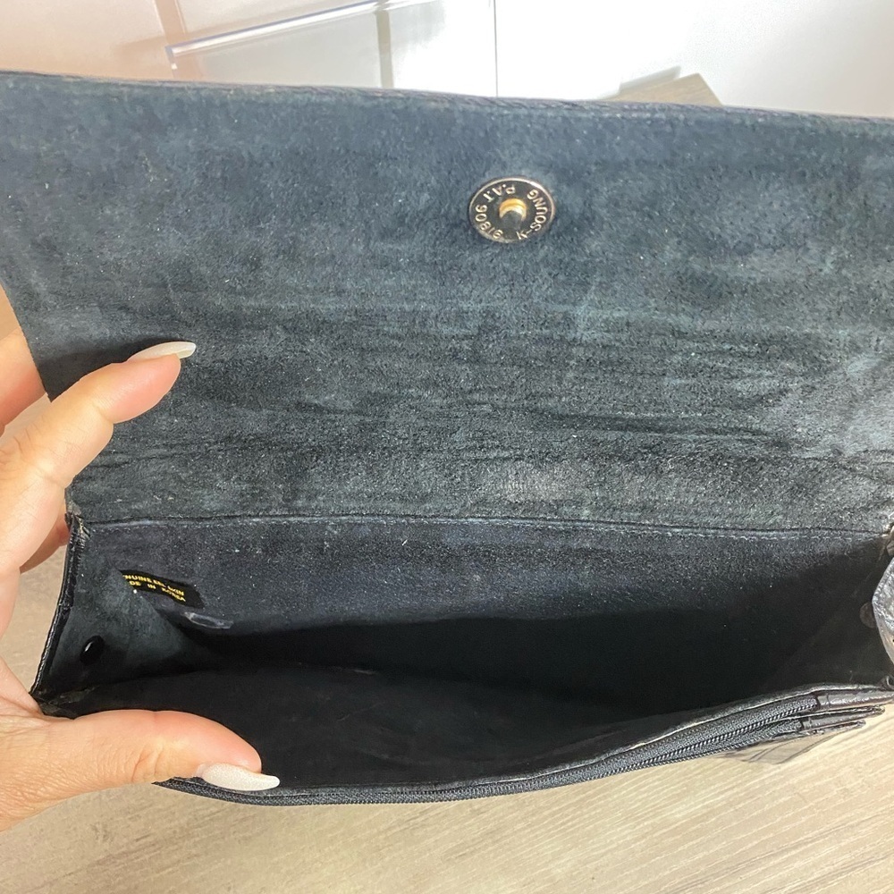 Vintage Black Eel Skin Clutch - leather of the Sea - Picture 5 of 6
